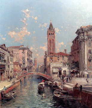 古典的なヴェネツィア Painting - リオ サンタ バルナバ フランツ リチャード ウンターベルガー ヴェネツィア